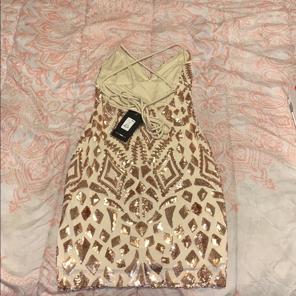 ‼️Sequin Rose Gold Strappy Dress w/ Back Cutout‼️ - Picture 2 of 2